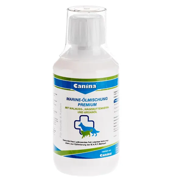 Canina - לפרווה מבריקה, עור בריא, מערכת חיסונית חזקה וארוחת BARF מאוזנת Marine Oil Blend Premium