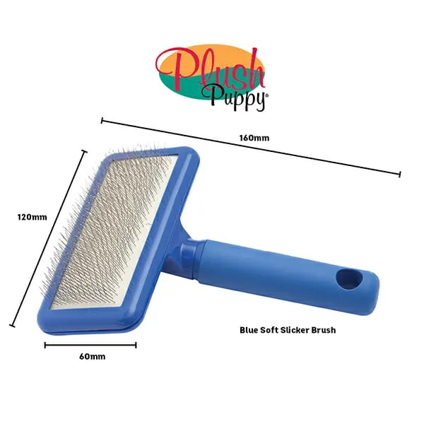Plush Puppy - מגרדת כחולה רכה Blue Soft Slicker Brush, תמונה 2