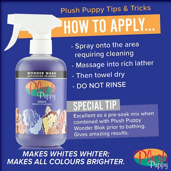 Plush Puppy - שמפו ללא שטיפה Wonder Wash Bathing Alternative - Self Rinsing Shampoo, תמונה 2