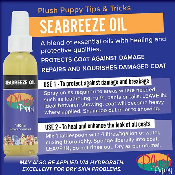 Plush Puppy - שמן SEABREEZE - שמן פרווה עדין במיוחד Seabreeze Oil Hydrating Coat Oil, תמונה 3