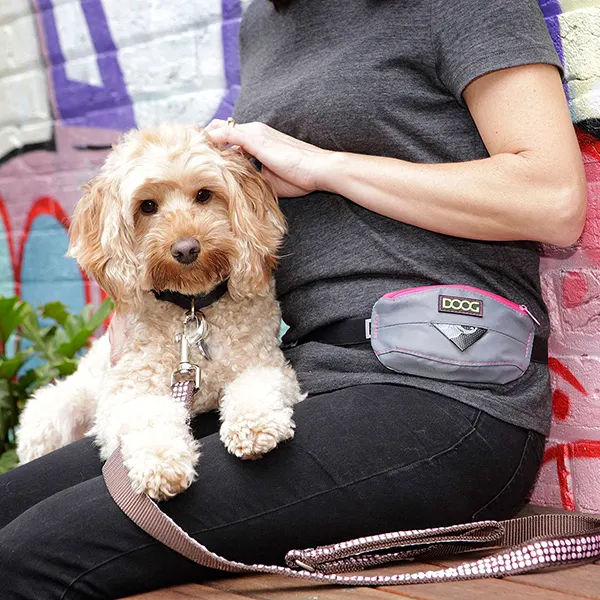 DOOG - פאוץ' מיני רצועה נמתחת אפור וורוד ניאון - MINI STRETCH BELT GREY & NEON PINK, תמונה 3