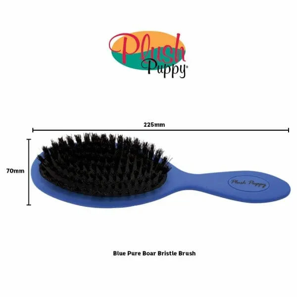 Plush Puppy - מברשת כחולה 100% שיער חזיר Blue Pure Boar Bristle Brush, תמונה 2