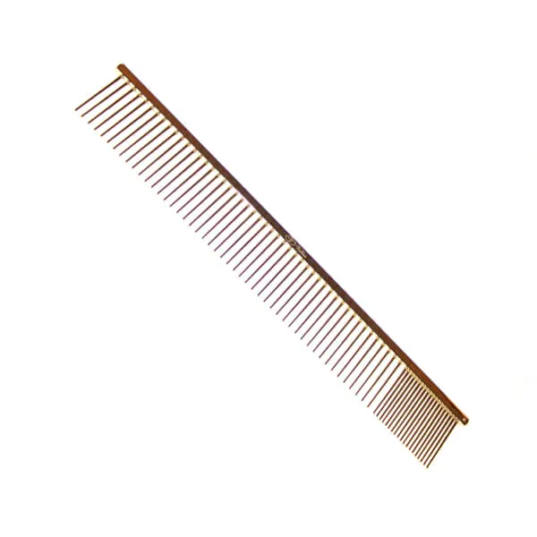 Vellus - מסרק 25 ס"מ 50/50 מרווח בין הפינים 3.8 ס"מ מצופה זהב 22 קראט - FINE