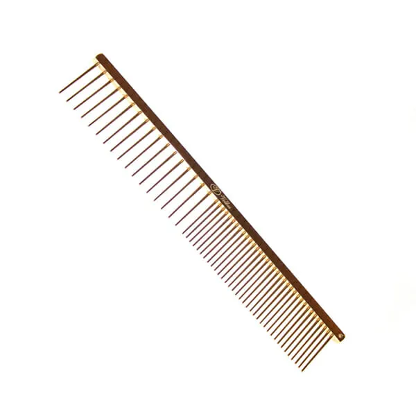 Vellus - מסרק 19 ס"מ 50/50 מרווח בין הפינים 2.5 ס"מ מצופה זהב 22 קראט