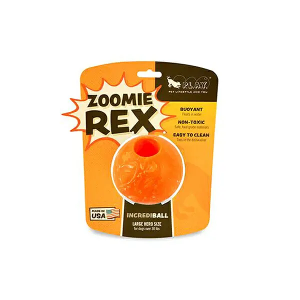 Pet Play - צעצוע כדור קופץ וצף כתום - ECO Play ZoomieRex IncrediBall Orange, תמונה 2