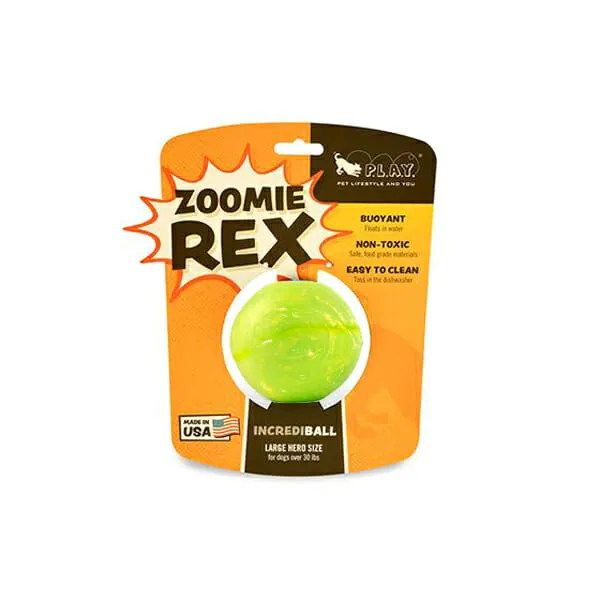 Pet Play - צעצוע כדור קופץ וצף ירוק - ECO Play ZoomieRex IncrediBall Green, תמונה 3