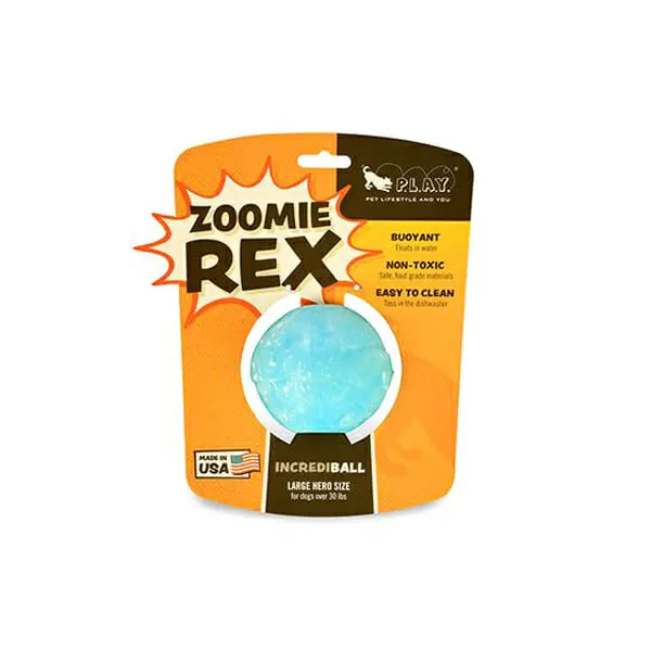 Pet Play - צעצוע כדור קופץ וצף כחול - ECO Play ZoomieRex IncrediBall Blue, תמונה 2