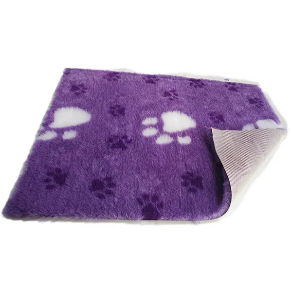 Vet Bedding - משטח רב תכליתי Purple Large White Paw High Grade Bed Fleece for Pets