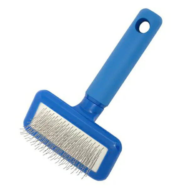 Plush Puppy - מגרדת כחולה רכה קומפקטית עם פינים ארוכים Compact Long Pin Slicker, תמונה 3