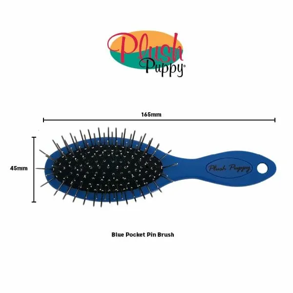 Plush Puppy - מברשת כיס פינים כחולה POCKET PIN BRUSH