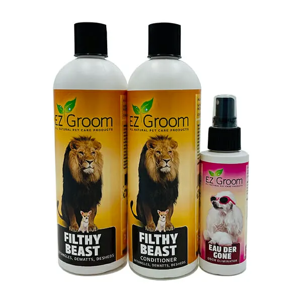 EZ - Groom - ערכה לניקוי ייסודי לפרוות כפולות DIRTY DOG DEAL