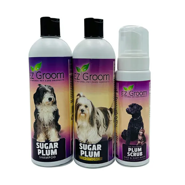 EZ - Groom - ערכה בניחוח שזיפים לפרוות חלקות LONG LUSCIOUS DEAL