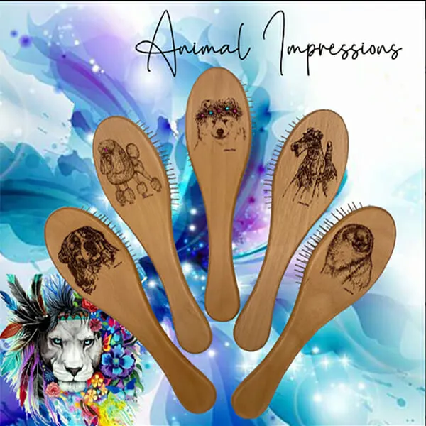 ASHLEY CRAIG - מברשת עם חריטה של כלב גזעים באותיות ANIMAL LMPRESSION BRUSHES C-E