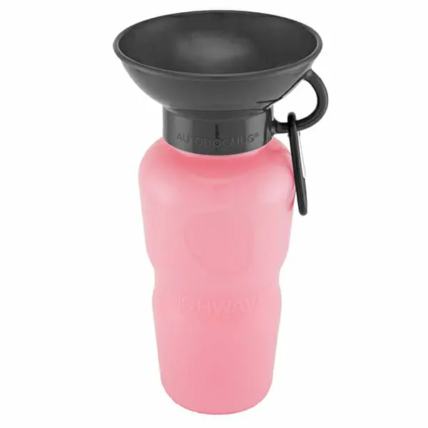 Highwave Auto Dog Mug Leaktight - בקבוק שתיה מתמלא בלחיצה - המקורי ! SOFT PINK