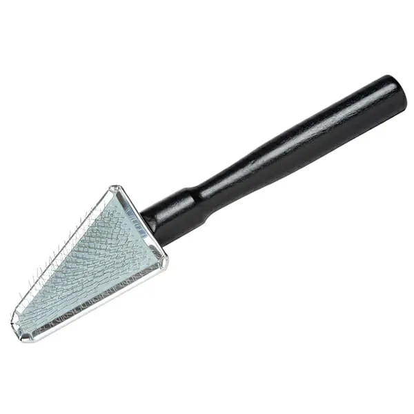 Show Tech - Yento - מגרדת S משולשת מומלצת לפרוות תערוכות Show Coat Slicker with Extra Long Handle