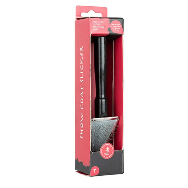 Show Tech - Yento - מגרדת S משולשת מומלצת לפרוות תערוכות Show Coat Slicker with Extra Long Handle, תמונה 2