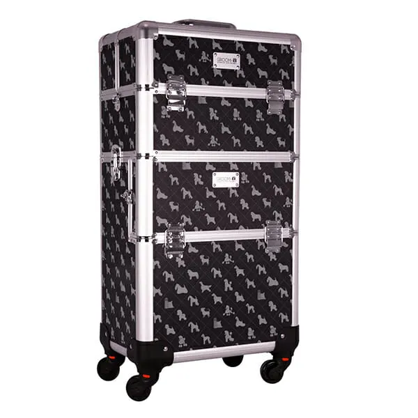 Groom X - מזוודת טיפוח מהודרת Grooming Case XL 2 in one with 4 Wheels and Telescopic Handle with K-Design