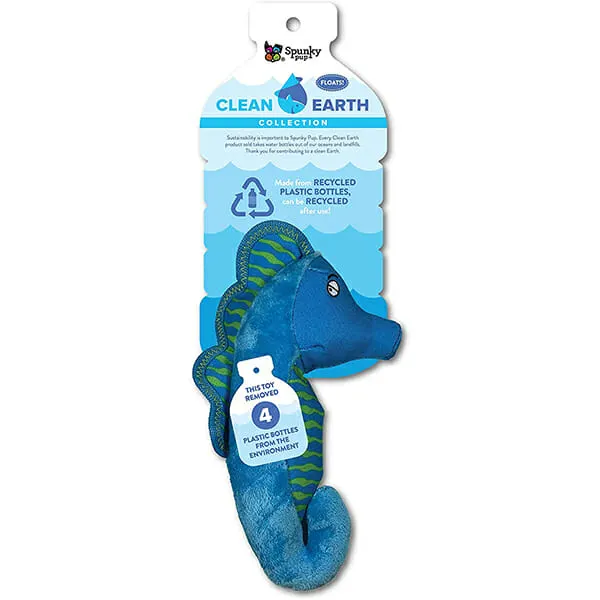 Spunky Pup - צעצוע סוסון ים CLEAN EARTH PLUSH SEAHORSE S