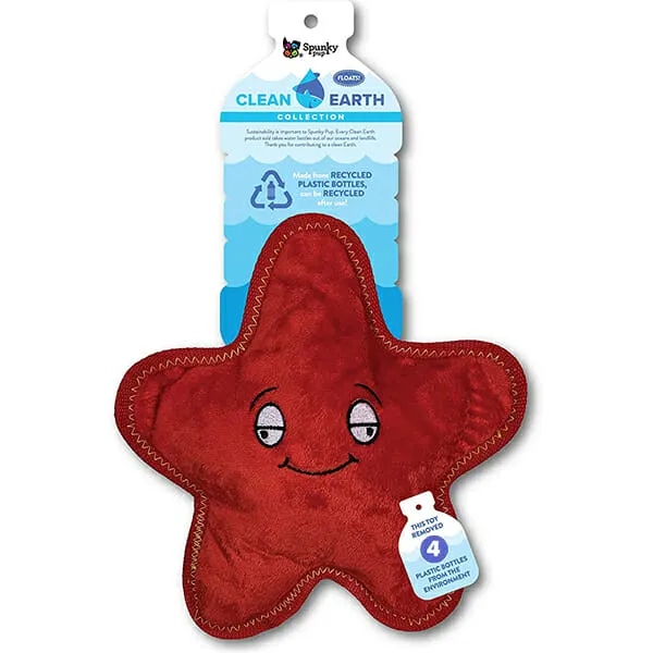 Spunky Pup - צעצוע כוכב ים CLEAN EARTH PLUSH STARFISH S