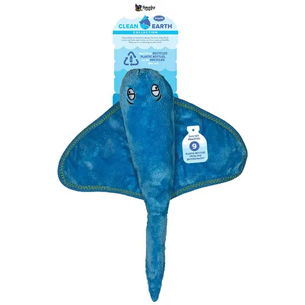 Spunky Pup - צעצוע טריגון CLEAN EARTH PLUSH STINGRAY L