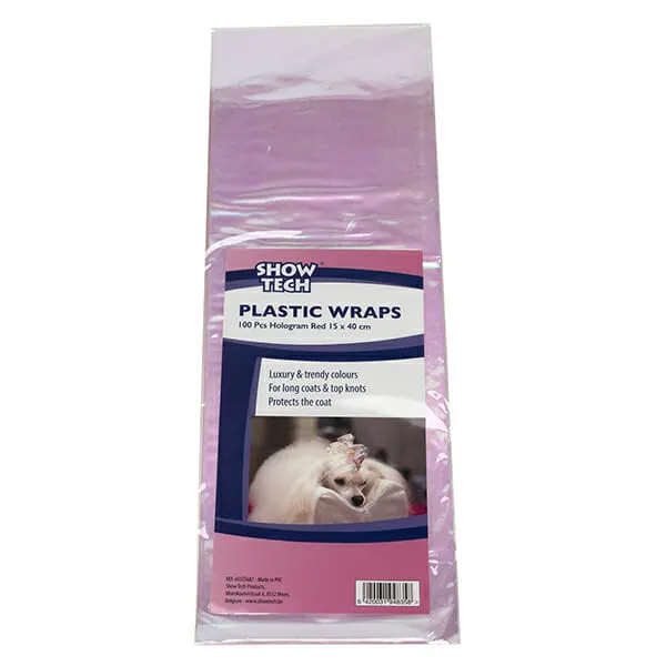 Show Tech - ניילון לרולים Plastic Wraps 100 Pcs Hologram Red 15 x 40 cm