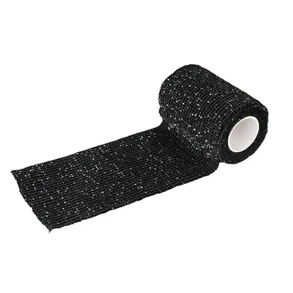 SHOW TECH - תחבושת נצמדת שחור נצנצים 7.5X4.5 ס"מ Self-Cling Bandage