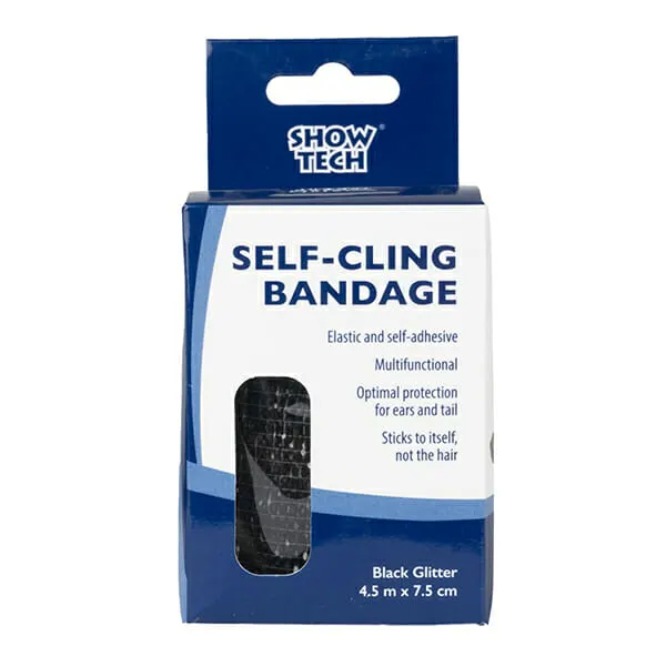 SHOW TECH - תחבושת נצמדת שחור נצנצים 7.5X4.5 ס"מ Self-Cling Bandage, תמונה 2