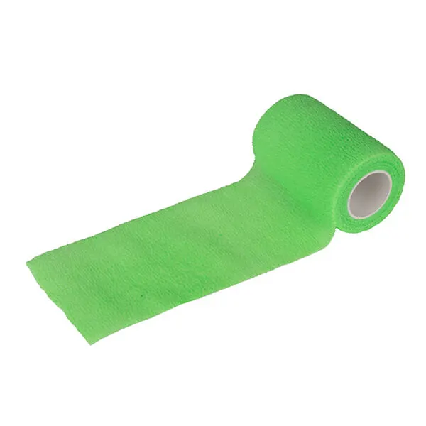 SHOW TECH - תחבושת נצמדת ירוק נאון 7.5X4.5 ס"מ Self-Cling Bandage