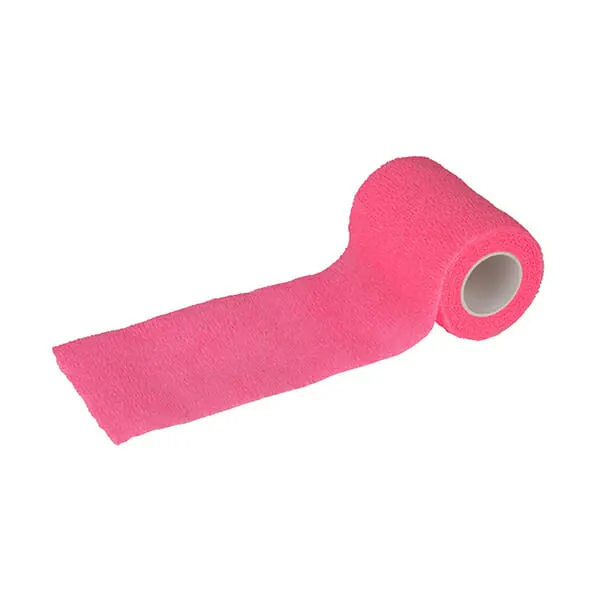 SHOW TECH - תחבושת נצמדת ורוד נאון 7.5X4.5 ס"מ Self-Cling Bandage