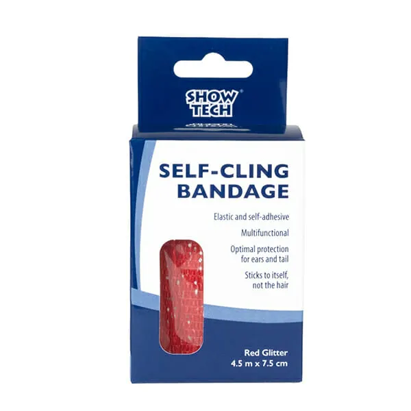 SHOW TECH - תחבושת נצמדת אדום נצנצים 7.5X4.5 ס"מ Self-Cling Bandage, תמונה 2