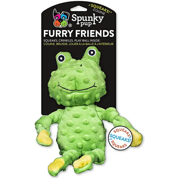 Spunky Pup - צעצוע חברים פרוותיים צפרדע 13” FROG SQUEAKER