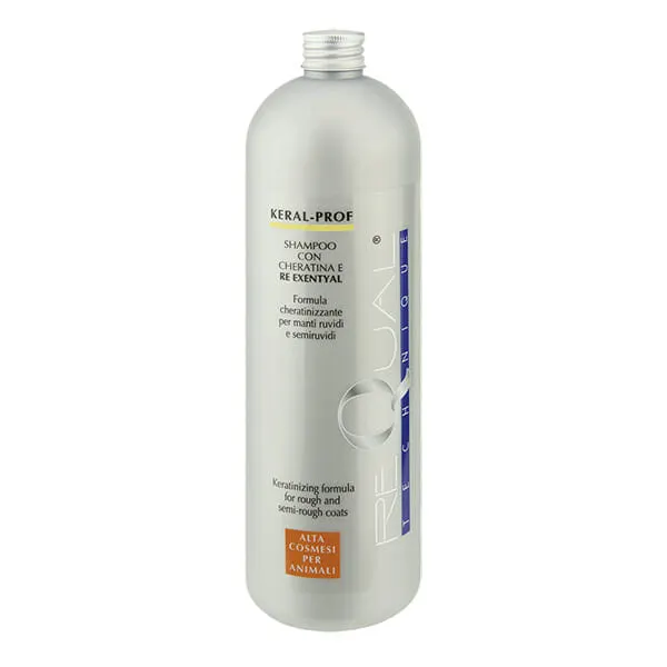 Requal - שמפו קרטין לפרוות קשות ופריכות Keral-Prof- Shampoo Re Exentyal - Keratinizing Formula for Rough and Semi - Rough Coats