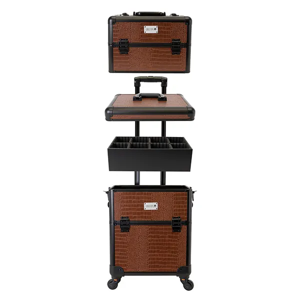 Groom X - מזוודת טיפוח מהודרת Grooming Case XL 2 in one with 4 Wheels and Telescopic Handle Croco