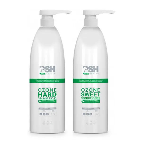 PSH – Pet Skin HealthCare – שמפו + מרכך טיפולי אוזון Ozone Hard / Soft Shampoo + Sweet Conditioner 1L