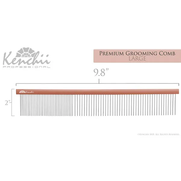 Kenchii - מסרק 24 ס"מ "Premium Satin Rose Gold Grooming Comb - Large - 9.8, תמונה 2