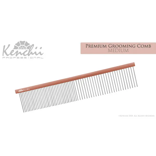 Kenchii - מסרק 19 ס"מ "Premium Satin Rose Gold Grooming Comb - Medium - 7.5