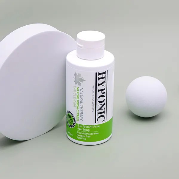 HYPONIC – נוזל לניקוי אוזניים היפואלרגני ללא צריבה No-Sting Hinoki Cypress Ear Cleaner, תמונה 2
