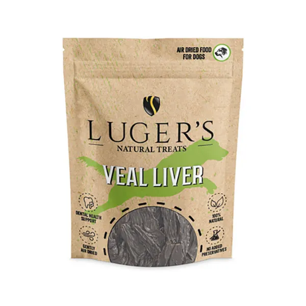 Lugers - חטיפי לעיסה טבעיים לכלבים - כבד עגל מיובש Natural Treats - Veal Liver 150g