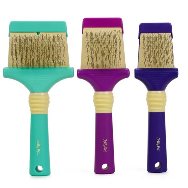 Jelly Pet – מגרדת דו צדדית Double Sided Flexible Slicker Brush L Teal, תמונה 3