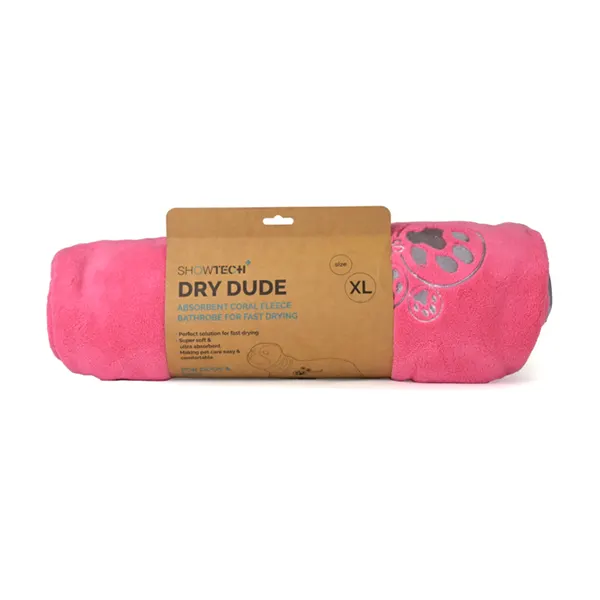 +Show Tech – חלוק מגבת צמר אלמוגים סופג במיוחד Dry Dude Coral Fleece – Candy Pink, תמונה 4