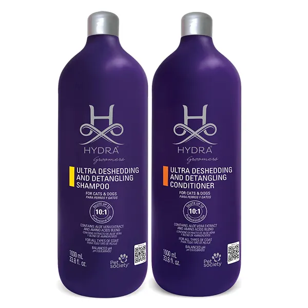 HYDRA – שמפו + מרכך לכלבים נשירים ופתיחת קשרים Deshedding And Detangling Shampoo + Conditioner Duo
