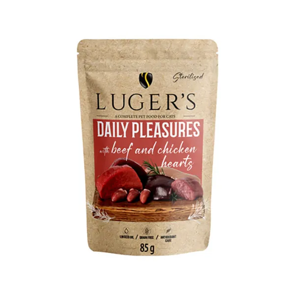 Lugers - מזון רטוב מושלם לחתולים בקר ולבבות עוף Daily Pleasures wet cat food with Beef and Chicken Hearts, תמונה 2