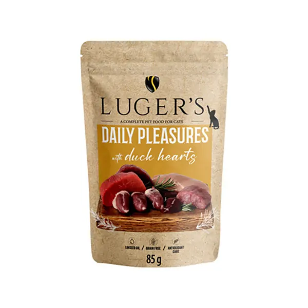 Lugers - מזון רטוב מושלם לחתולים לבבות ברווז Daily Pleasures wet cat food with Duck hearts, תמונה 2