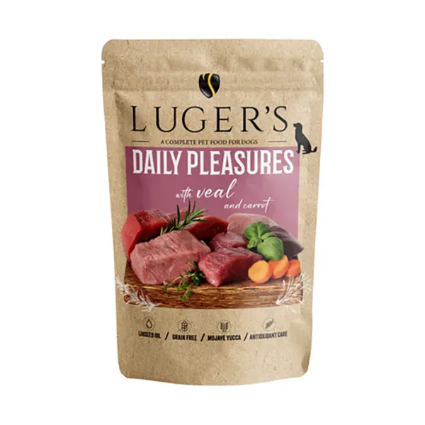Lugers - מזון רטוב מושלם לכלבים עם עגל וגזר Daily Pleasures wet Dog food with Veal and Carrots, תמונה 3