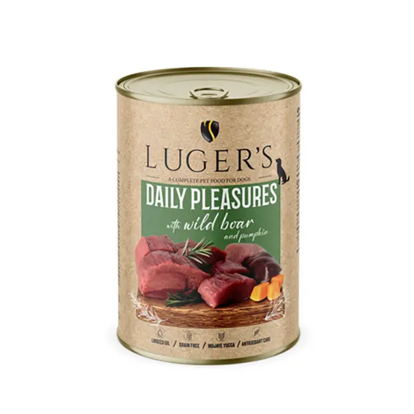 Lugers - מזון רטוב מושלם לכלבים עם חזיר בר ודלעת Daily Pleasures wet Dog food with Wild Boar and Pumpkin, תמונה 2