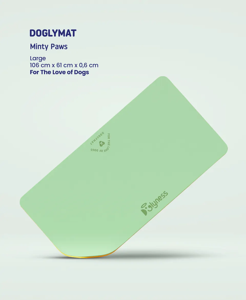 Doglyness - משטח שולחן לטיפוח Doglymat™ Minty Paws | Sustainable Dog Grooming Table Mat L