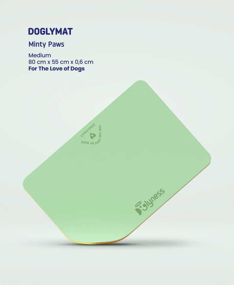 Doglyness - משטח שולחן לטיפוח Doglymat™ Minty Paws | Sustainable Dog Grooming Table Mat M