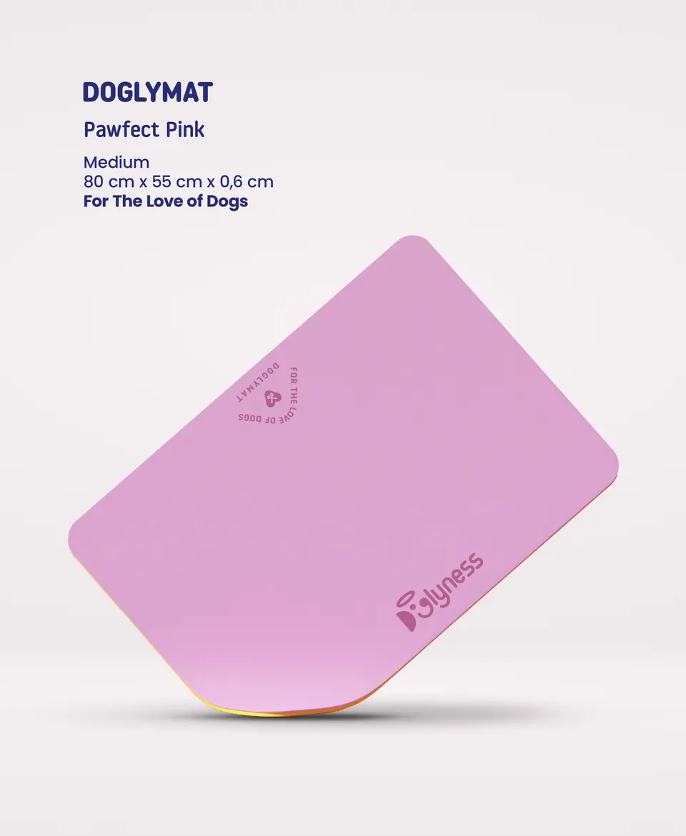 Doglyness - משטח שולחן לטיפוח Doglymat™ Pawfect Pink | Sustainable Dog Grooming Table Mat M