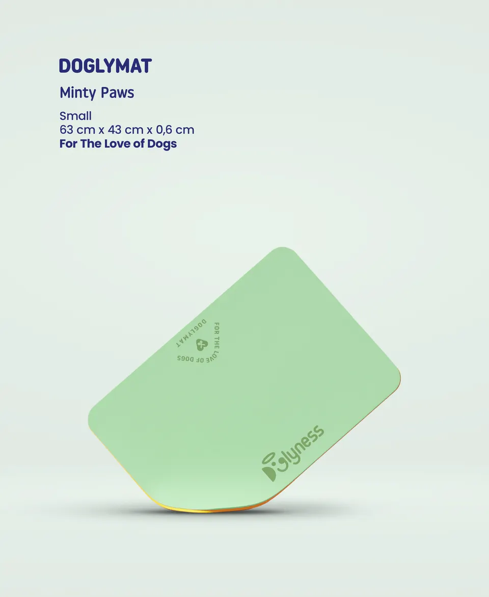 Doglyness - משטח שולחן לטיפוח Doglymat™ Minty Paws | Sustainable Dog Grooming Table Mat S