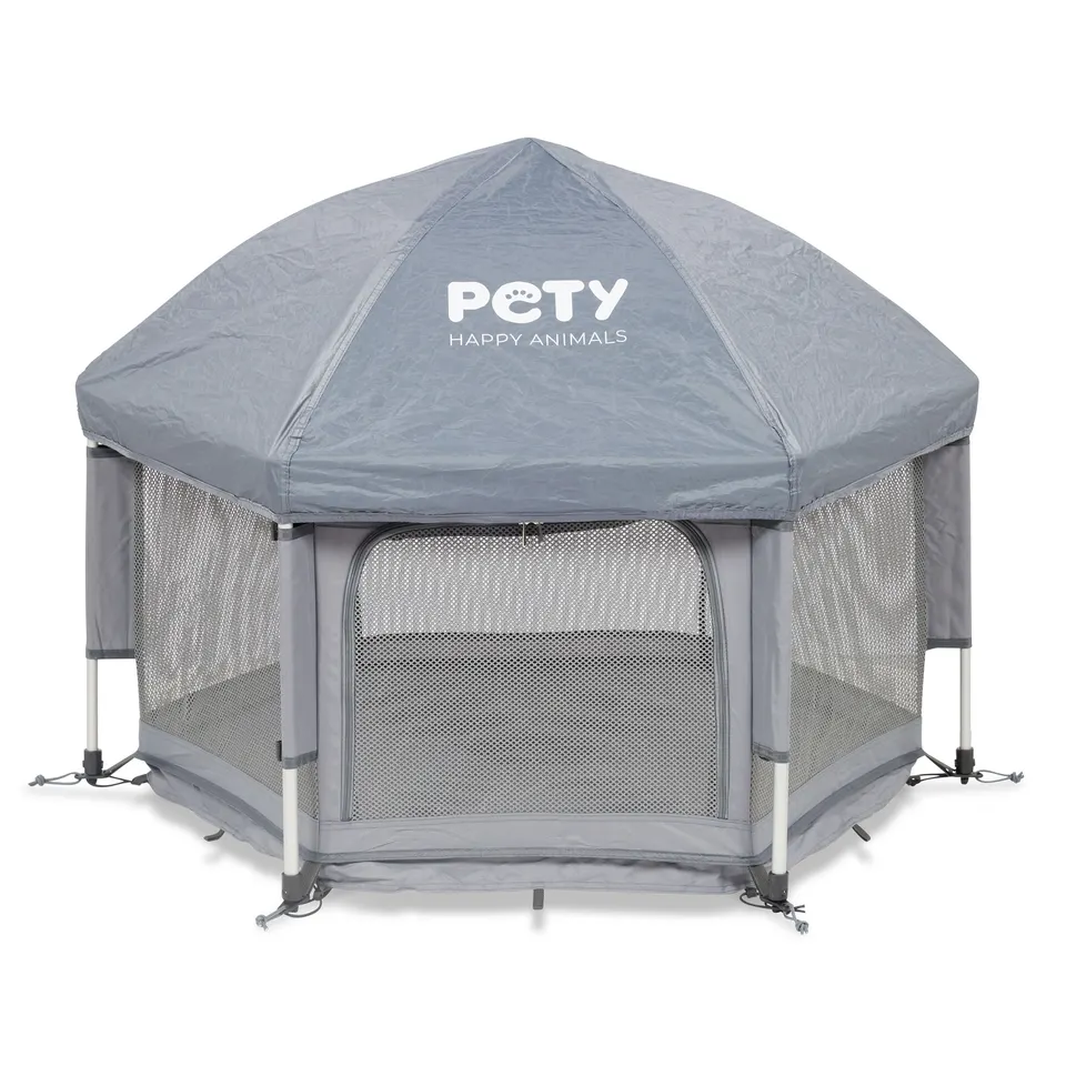 PETY - גדר פעילות (לול) ניידת, לכלבים קטנים וגורים Small Dog Playpen set, With floor Mat and Roof, תמונה 2